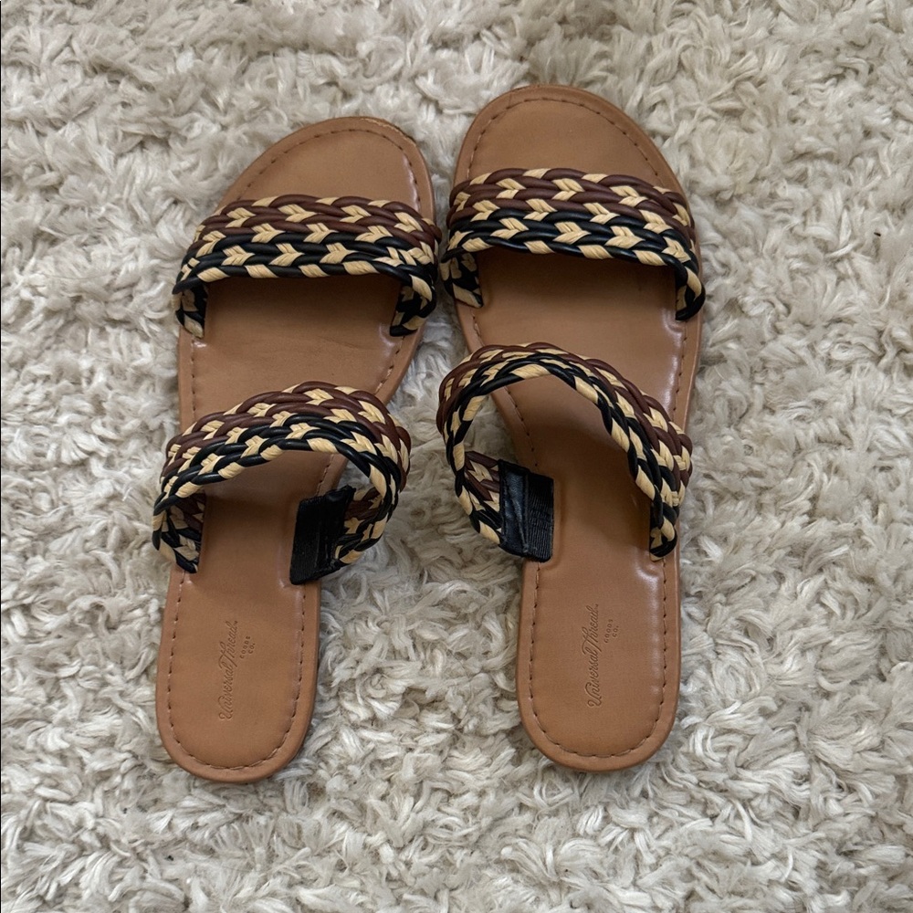 Universal Thread Tan and Brown Braided Sandals
